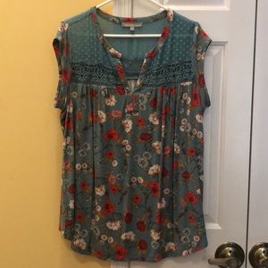 Daniel Rainn Taravel Crochet Detail Knit Top